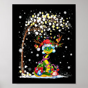 Poster Serpent Reindeer Casquette Père Noël sapin de Noël