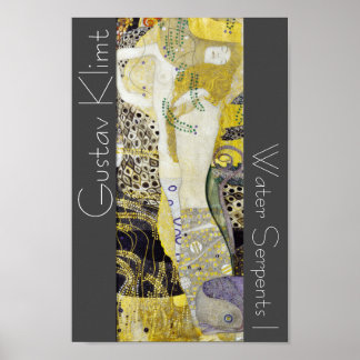Poster Serpents d'eau Klimt restaurés Peinture Art Nouvea