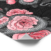 Poster Serpents et roses de pêche (Coin)