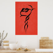Poster Serpents Gothiques Rouge Et Noir (Cuisine)