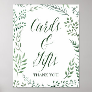 Poster Serre rustique avec Feuilles verts Cartes et Cadea