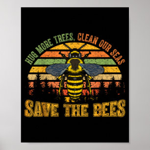 Poster Serrer plus d'arbres nettoyer les mers sauver les