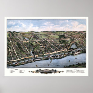 Poster Serrures de Windsor, carte panoramique de CT -