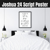 Poster Serve the Lord KJV Bible Verse Joshua 24 Script