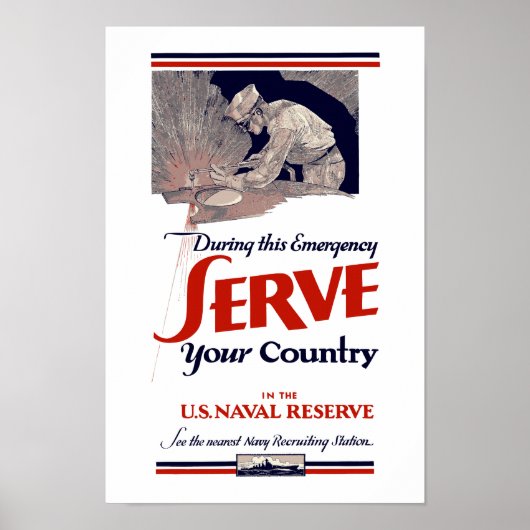 Poster Servez Votre Pays Dans La Réserve Navale — 2ÈME GU (Devant)