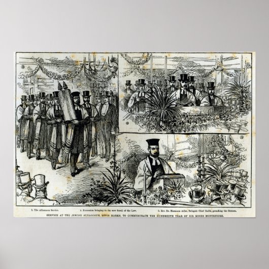 Poster Service à la synagogue juive (Devant)