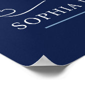 Poster Service commémoratif funérailles coeur ovale photo (Coin)