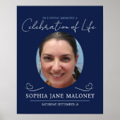 Poster Service commémoratif funérailles coeur ovale photo (Devant)