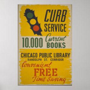 Poster Service de curb de la bibliothèque publique de Chi