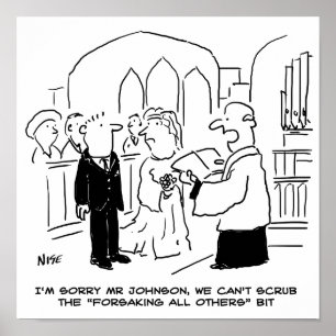 Poster Service de l'église mariage Vicar ne peut pas frot