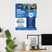 Poster Service De Nettoyage De Piscine (Bureau à domicile)