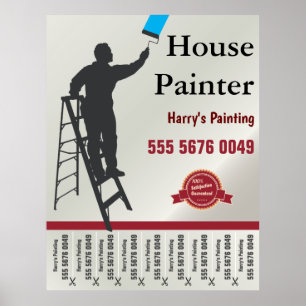 Poster Service de peinture de la maison Petite entreprise