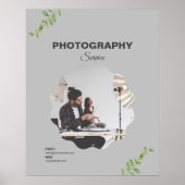 Poster Service de photographie moderne grise sur mesure (Devant)