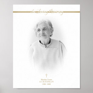 Poster Service de Remembrance Photo Doré B&W Chers vôtres