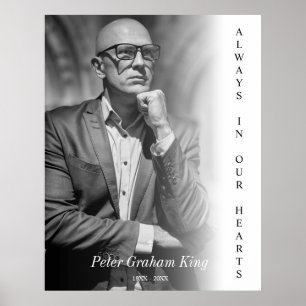 Poster Service de Remémoration Funéraire Photo en Noir & 