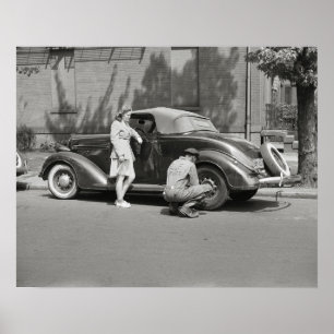 Poster Service de réparation automobile, 1942. Photo anci