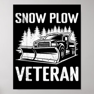 Poster Service d'Hiver Chasse-Neige Vétéran Retraité Drôl