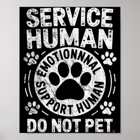 Poster Service Dog Human Do Not Pet Funny Rescue Dog Owne (Devant)