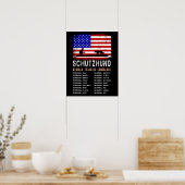 Poster Service Dog Schutzhund Commandes d'entraînement al (Cuisine)