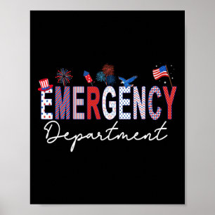 Poster Service d'urgence du 4 juillet aux États-Unis Urge