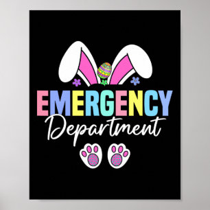 Poster Service d'urgence Pâques Bunny Er Nurse Pâques