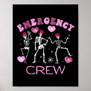 Poster Service d'urgence rétro de la Saint-Valentin squel