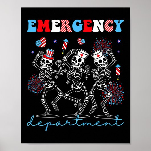 Poster Service d'urgence Skeleton Danser Er Nurse 4e (Devant)