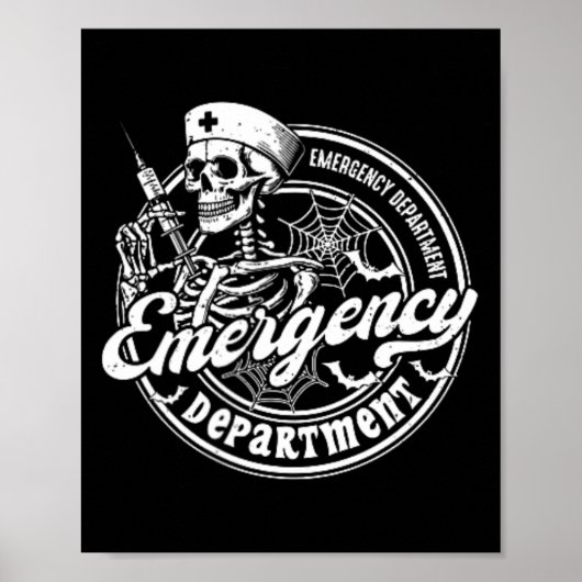Poster Service d'urgence Skeleton Er Nurse Halloween 2 (Devant)