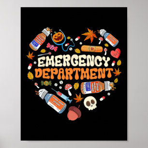 Poster Service D'Urgence Soins Infirmiers Coeur Automne A
