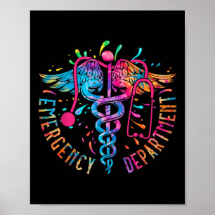 Poster Service D'Urgence Tie Dye Ed Er Infirmière S