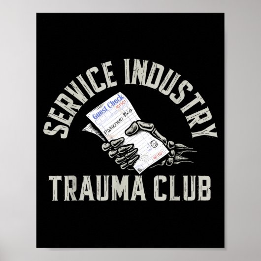 Poster Service Industry Trauma Club Funny Server Bartende (Devant)