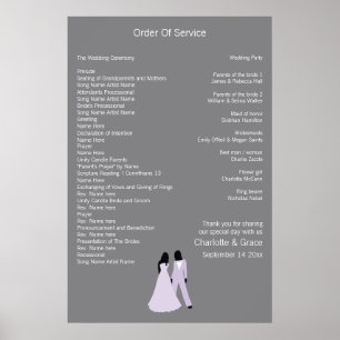 Poster Service Mariage de deux mariées (Lilac et Grey)