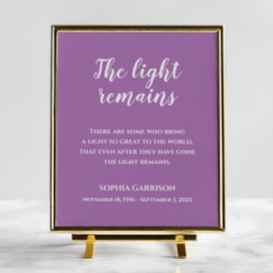 Poster Service mémorial Citation Lavande La Lumière Reste