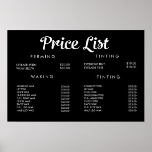 Poster Service Price Menu Custom Prinster