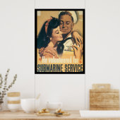 Poster Service sous-marin WWII (Cuisine)