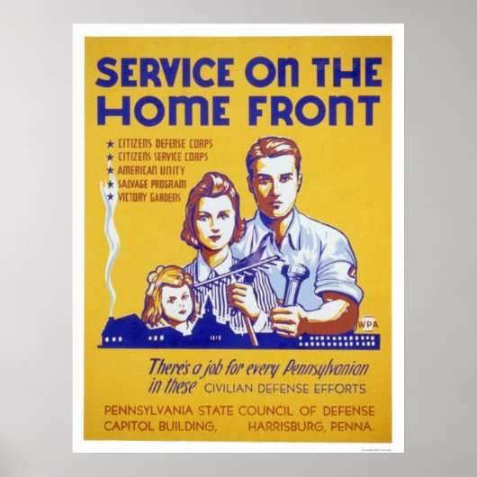 Poster Service Sur Le WPA Homefront (Devant)
