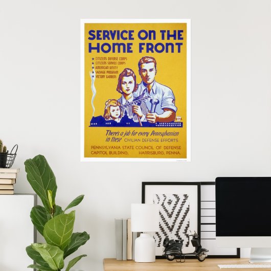 Poster Service Sur Le WPA Homefront (Bureau à domicile)