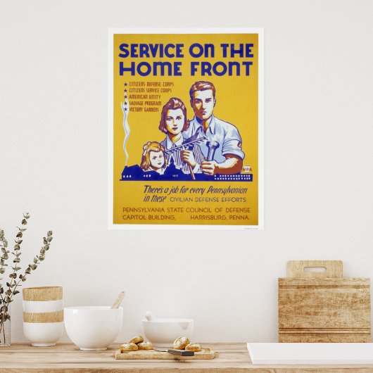 Poster Service Sur Le WPA Homefront (Cuisine)