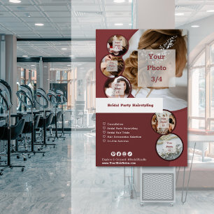 Poster Services de coiffure pour mariée personnalisables