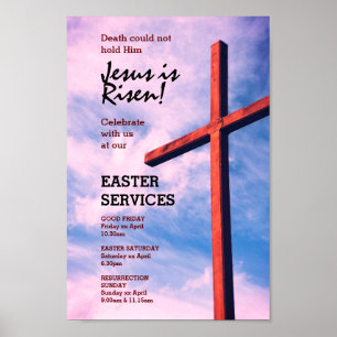 Poster SERVICES DE L'ÉGLISE DE PÂQUES Jésus Est ressuscit