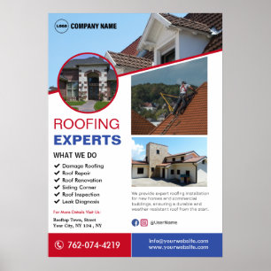 Poster Services de toiture personnalisés