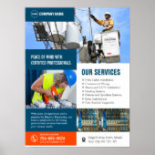 Poster Services d'entrepreneur électrique sur mesure (Devant)