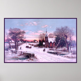 Poster Services ecclésiastiques Matin du soir de Noël