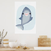 Poster Serviette Baby Shark pour garçons salle sur le thè (Cuisine)
