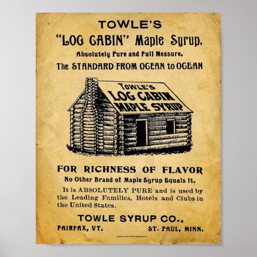 Poster Serviettes vintages Sirop d'érable (Devant)