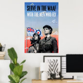 Poster Servir dans le WAAF ~ Avec les hommes qui volent (Bureau à domicile)