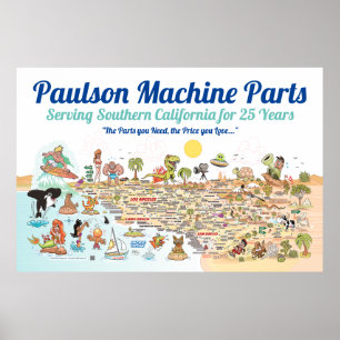 Poster Servir l'affiche personnalisée SoCal