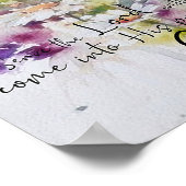 Poster Servir le Seigneur avec joie floral (Coin)