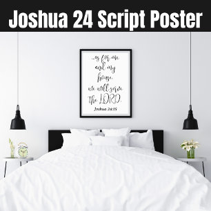 Poster Servir le Seigneur Verset de la Bible KJV Josué 24