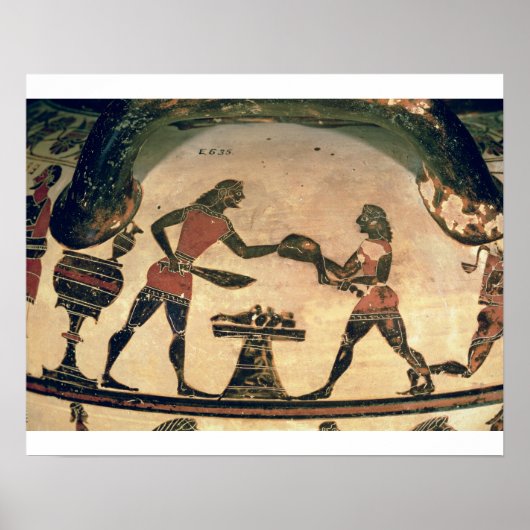 Poster Serviteurs Préparer la nourriture pour un symposiu (Devant)